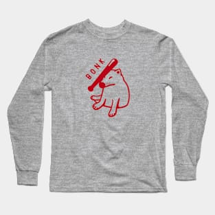 Shiba Inu doge. Design for the bonk meme lovers in red ink Long Sleeve T-Shirt